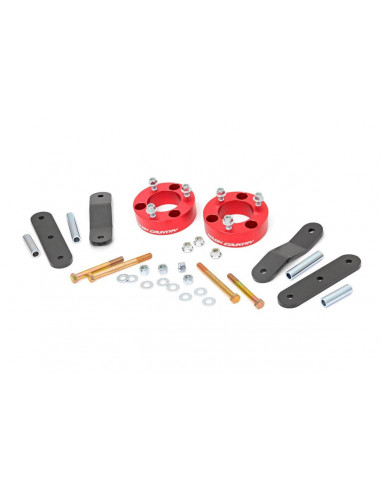 ROUGH COUNTRY 2.5 INCH LEVELING KIT | RED SPACERS | NISSAN FRONTIER (05-22)/XTERRA (05-15)