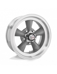 AMERICAN RACING VINTAGE TORQ THRUST GRAY W/ MACH LIP VN105D 15X7 5X4.75 GRAY MACH-LP -6MM