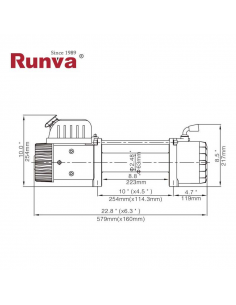 WINCH ELECTRICO RUNVA 12000lb-5443kg 12V C/MAND CS 2