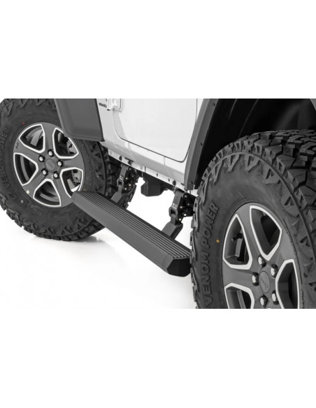 ROUGH COUNTRY Power Running Boards Dual Motor | Jeep Wrangler JL 2 Door