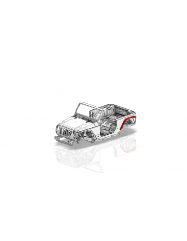 ALETA TRASERA STRETCH 2" MOTOBILT JEEP WRANGLER JK 2 PUERTAS - PARA MB1138