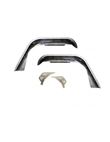 GUARDABARRO DELANTERO HATCHET HIGH LINE 2" FLARE ACERO JEEP JL/JLU/JT MOTOBILT