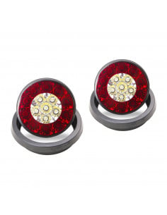 4 Inch Round LED Multi-Purpose Taillights w/ Rubber Grommets