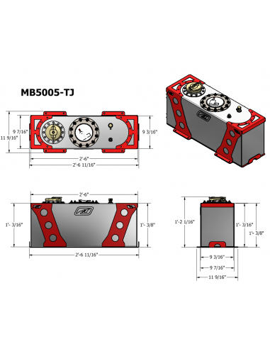 15 Gallon Fuel Cell for Jeep TJ/LJ Fuel Pump - Fuel Cell Only