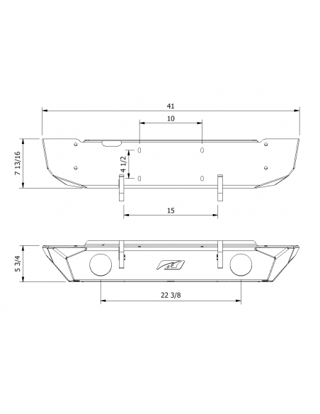 Hatchet Series Front Frame Chop Bumper w/Fog Mounts for Jeep JK / JKU