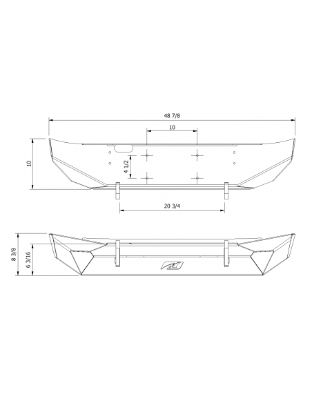 Hammer Front Bumper No Fog Mount For Jeep JK / JKU