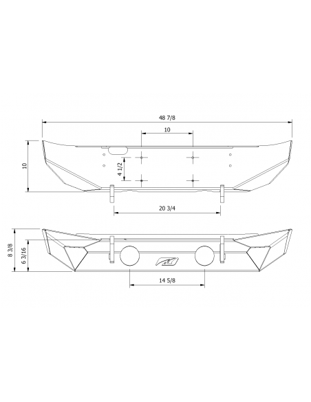 Hammer Front Bumper W/Fog Mount for Jeep JK / JKU